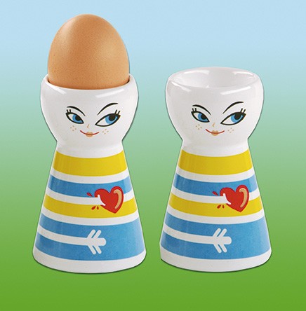 Keramik Eierbecher „Männchen“, 2er Set