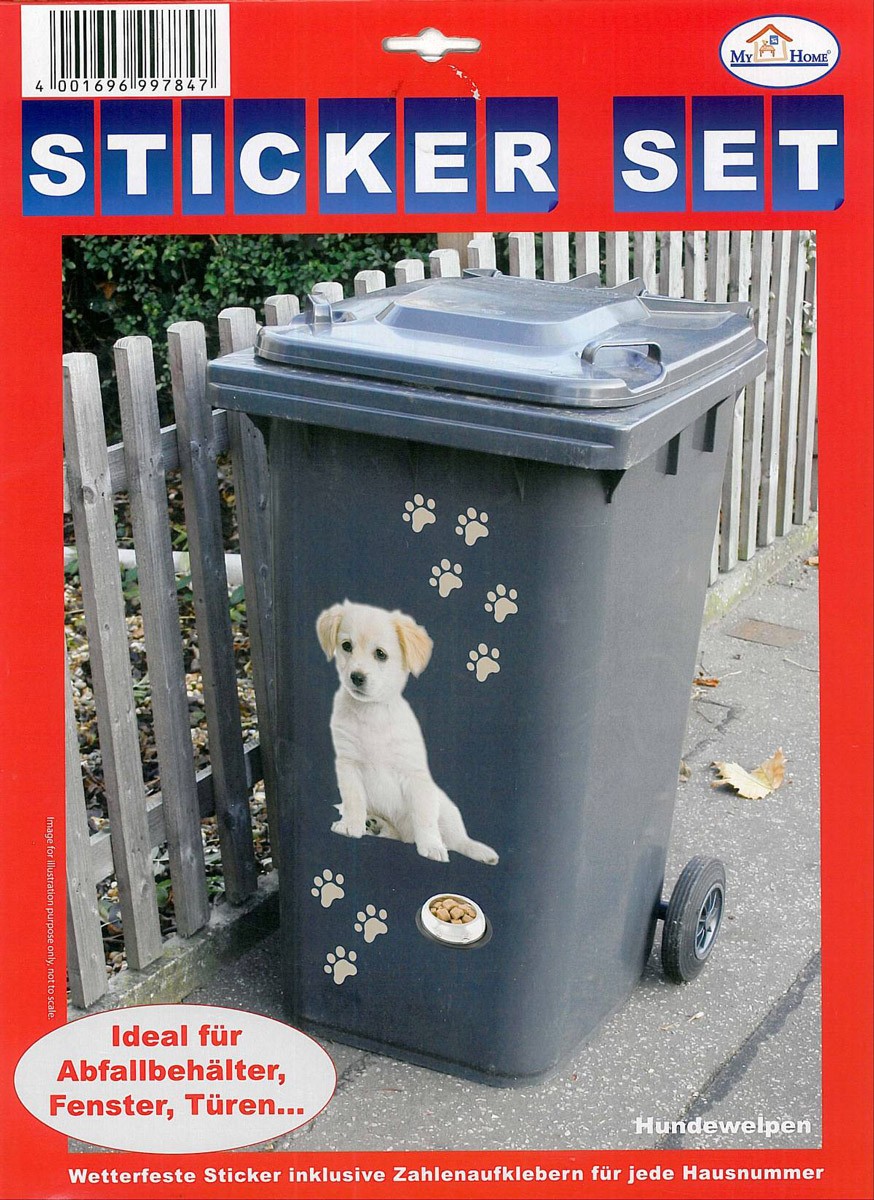 Mülltonnensticker Hundewelpen 