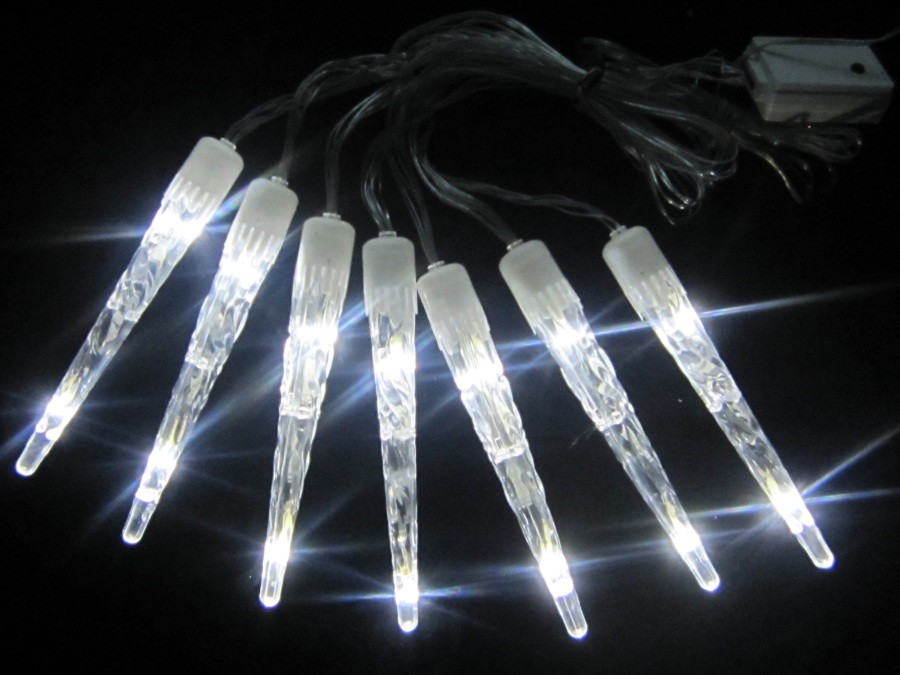 LED-Eiszapfenlichterkette kaltweiß