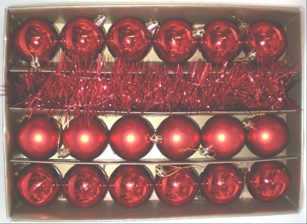 Weihnachtskugel-Set, 19-tlg. rot