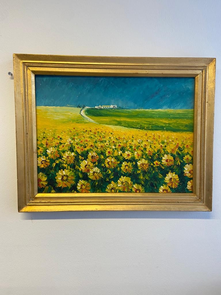 Ölgemälde "Sonnenblumenfeld"