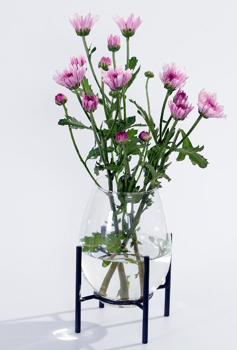 Glas-Vase mit Ständer