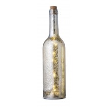 Glasflasche mit LED-Beleuchtung, sparkle-silber