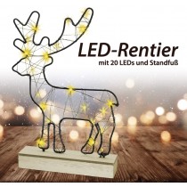 LED-Rentier mit 20 LEDs und Standfuß