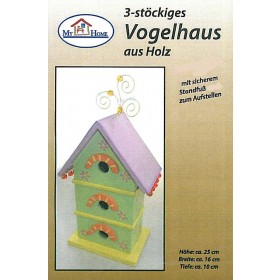 Buntes Vogelhaus 3 stöckig