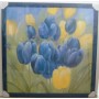 Bild "Tulpen" in Echtholzrahmen blau